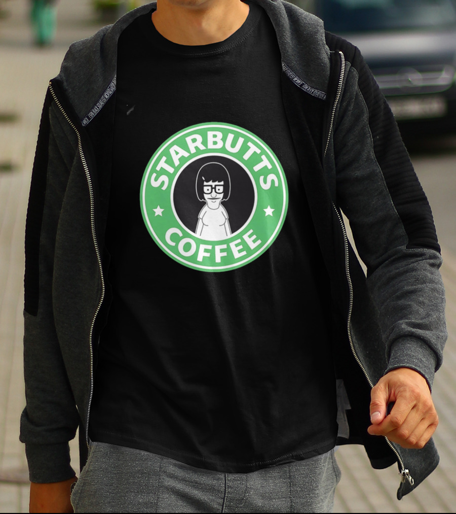 Starbutts Coffee Parody Tina Belcher Green Circular T-Shirt