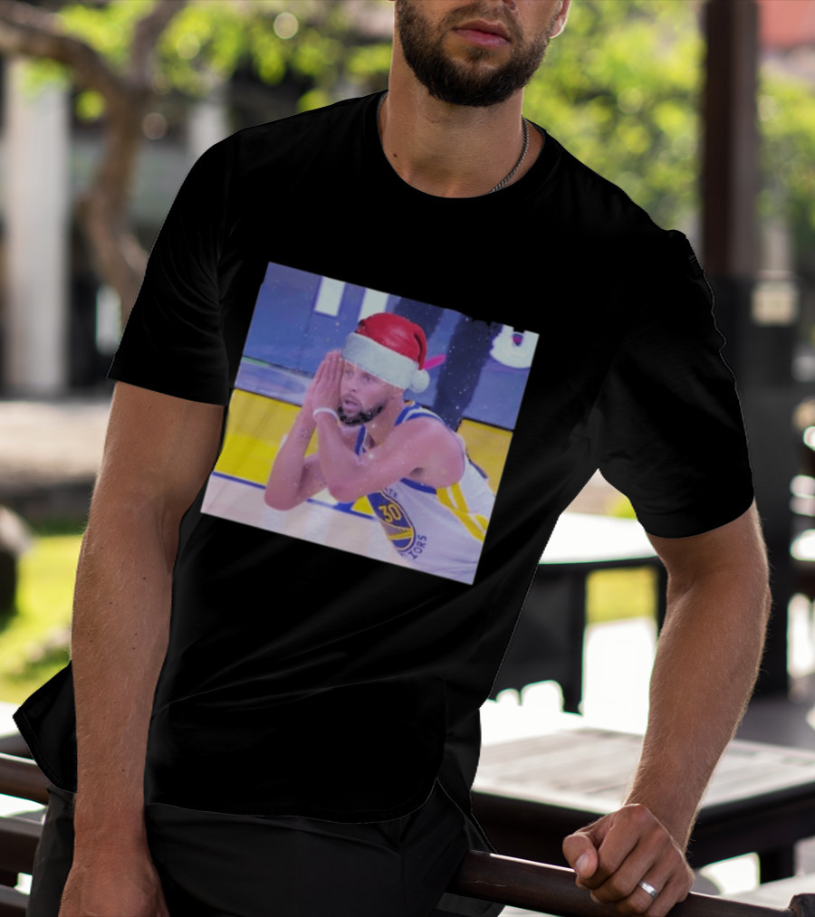 Steph Curry Night Night Xmas 2026 Santa Hat Basketball Fan Holiday T-Shirt