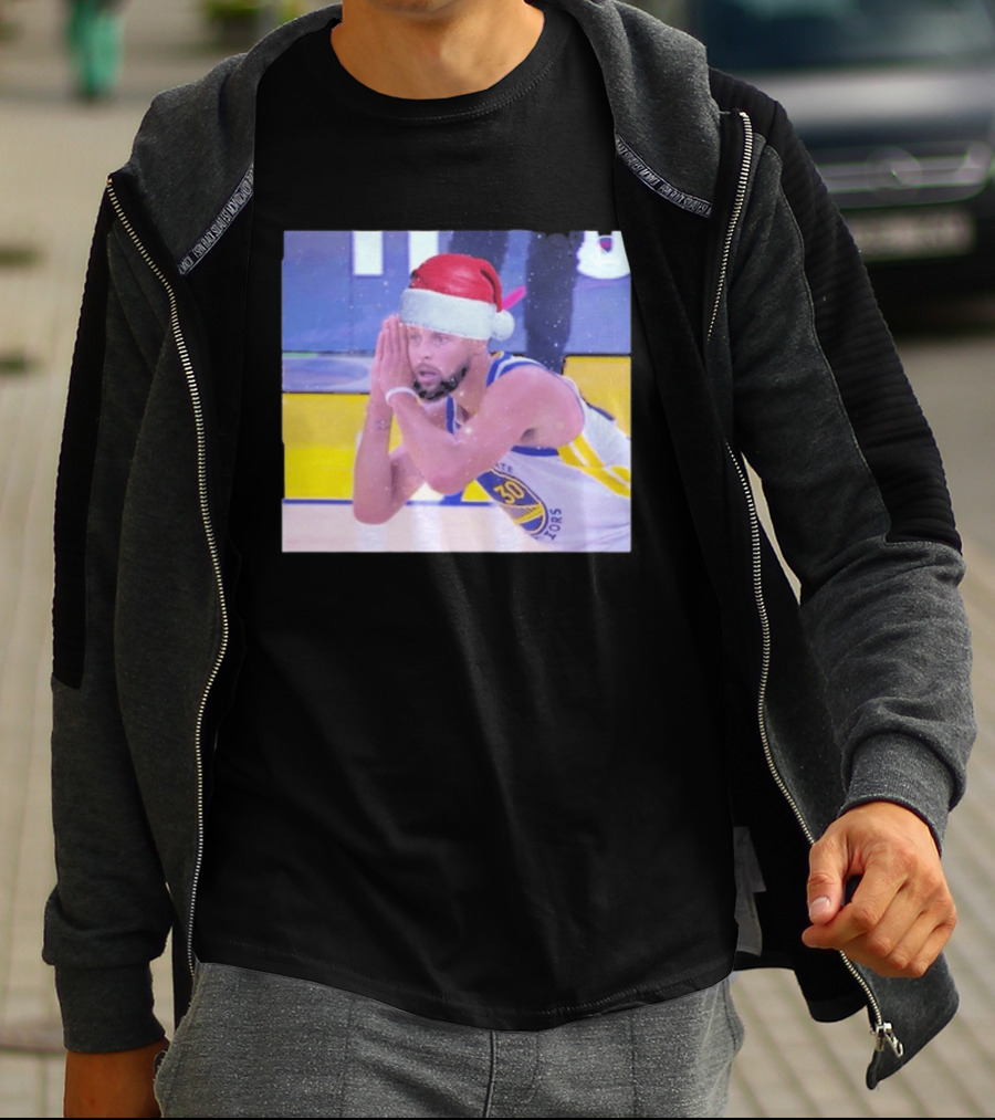 Steph Curry Night Night Xmas 2026 Santa Hat Basketball Fan Holiday T-Shirt
