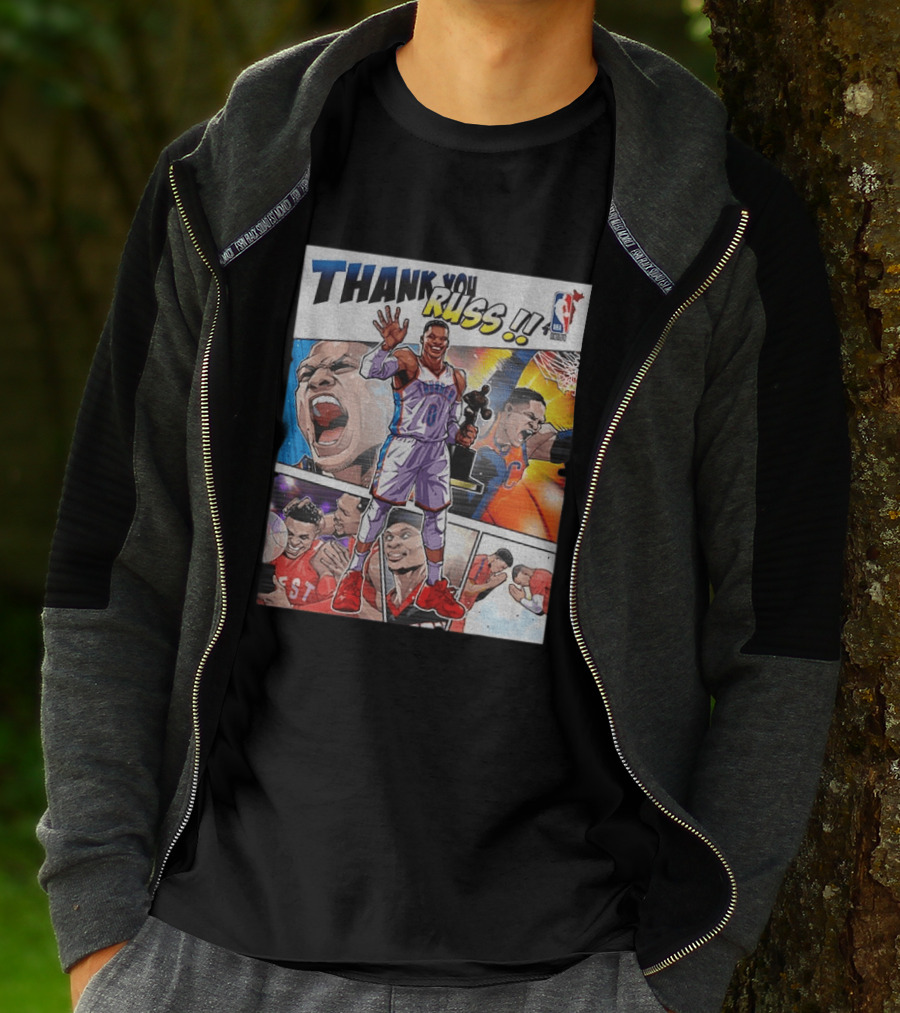 Thank You Russ NBA Tribute Mister Triple Double Legend Iconic Moments T-Shirt