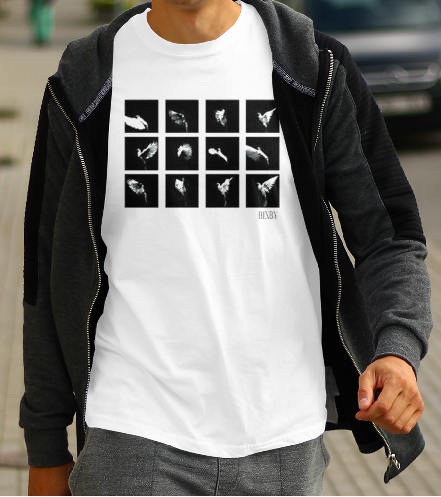Bixby Doves Tour Music Album Cover Concept With Artistic Bird Motifs T-Shirt