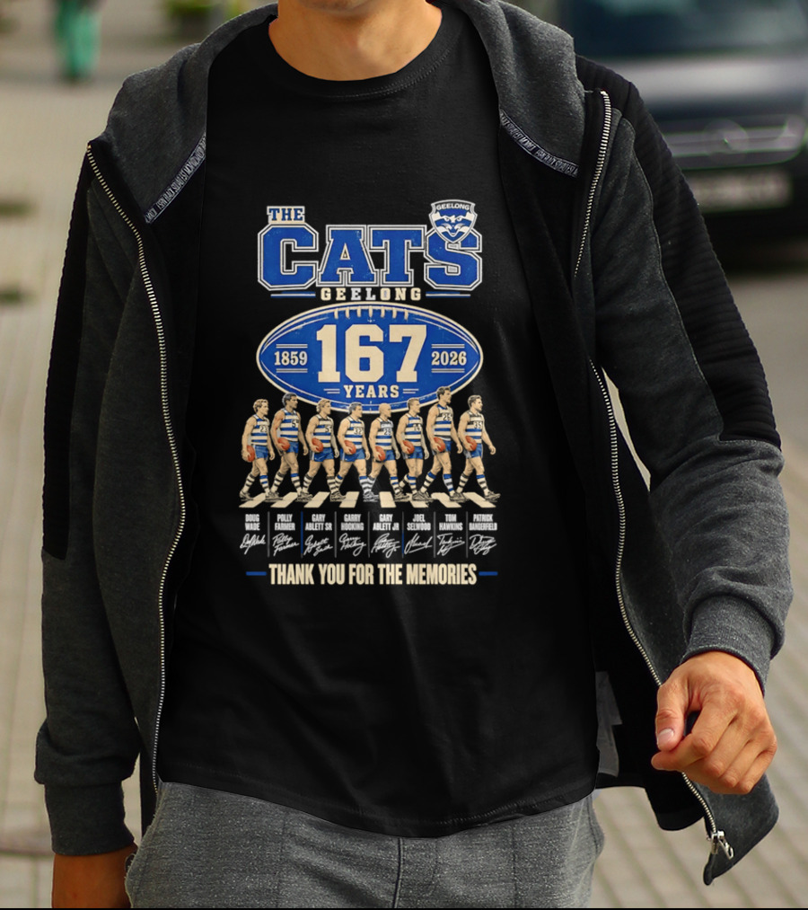 The Cats Geelong 1859 2026 167 Years Thank You For The Memories T-Shirt