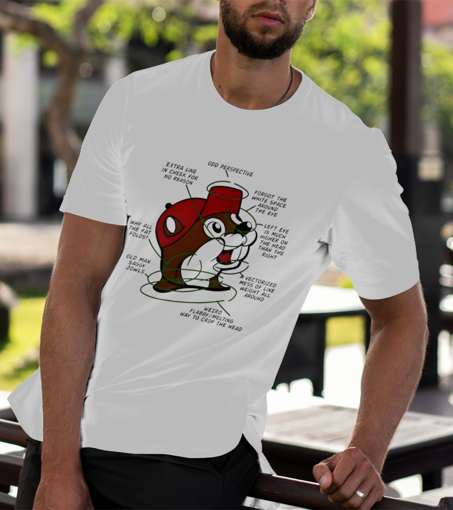 Buc Ee's Odd Perspective Extra Line Vectorized Mess Critique T-Shirt