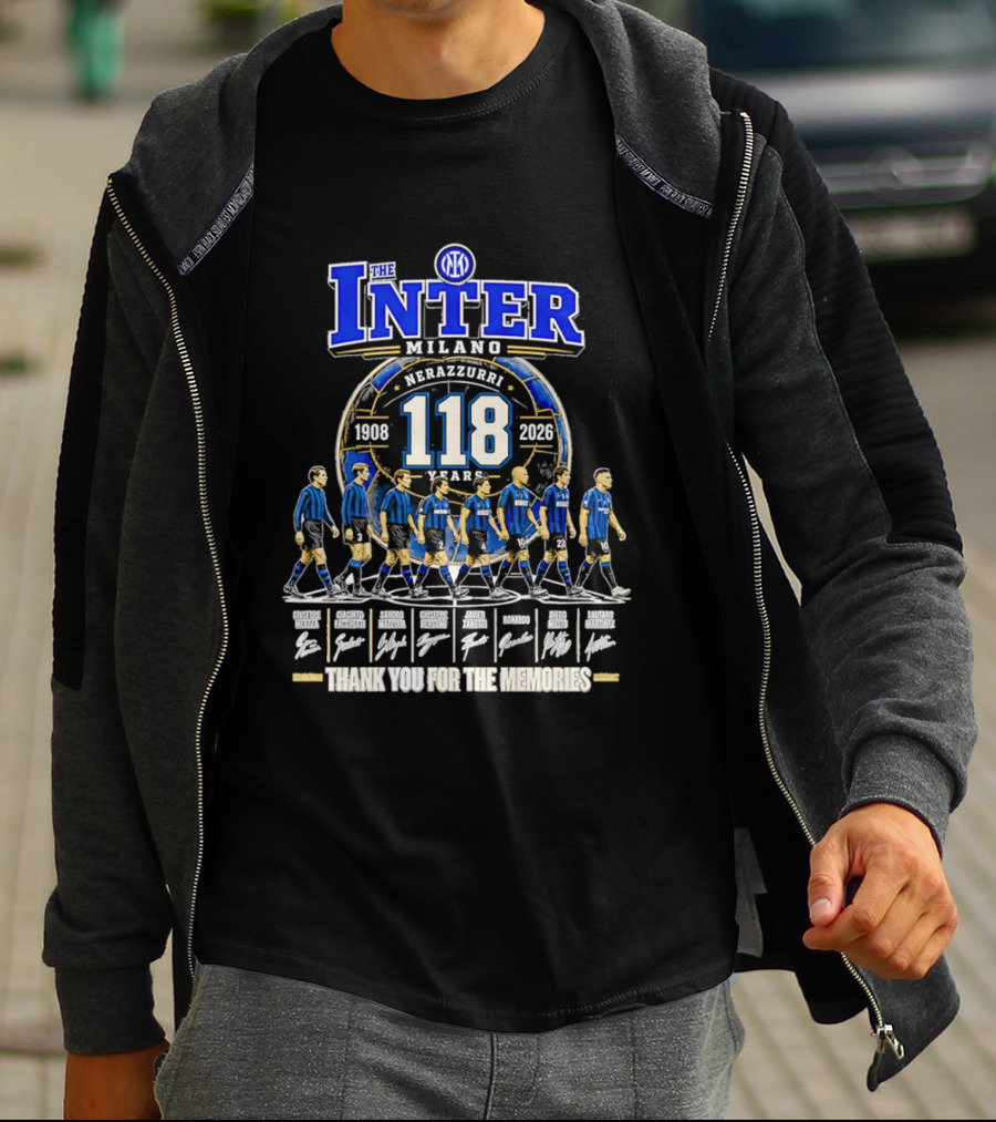 The Inter Milano 118 Years 1908 2026 Nerazzurri Thank You For The Memories T-Shirt