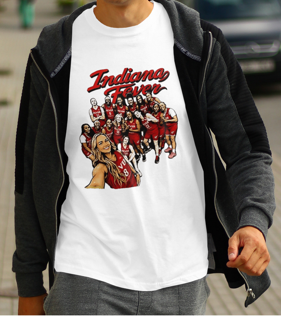 Indiana Fever Team Selfie Caitlin Clark Sophie Cunningham T-Shirt