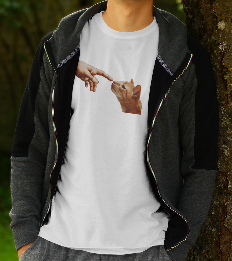 The Creation Of Adam Cat Edition T-Shirt