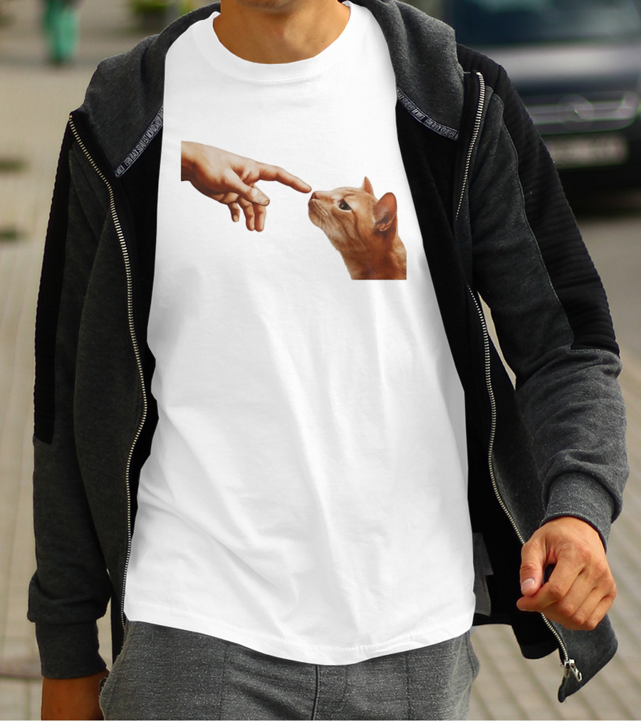 The Creation Of Adam Cat Edition T-Shirt