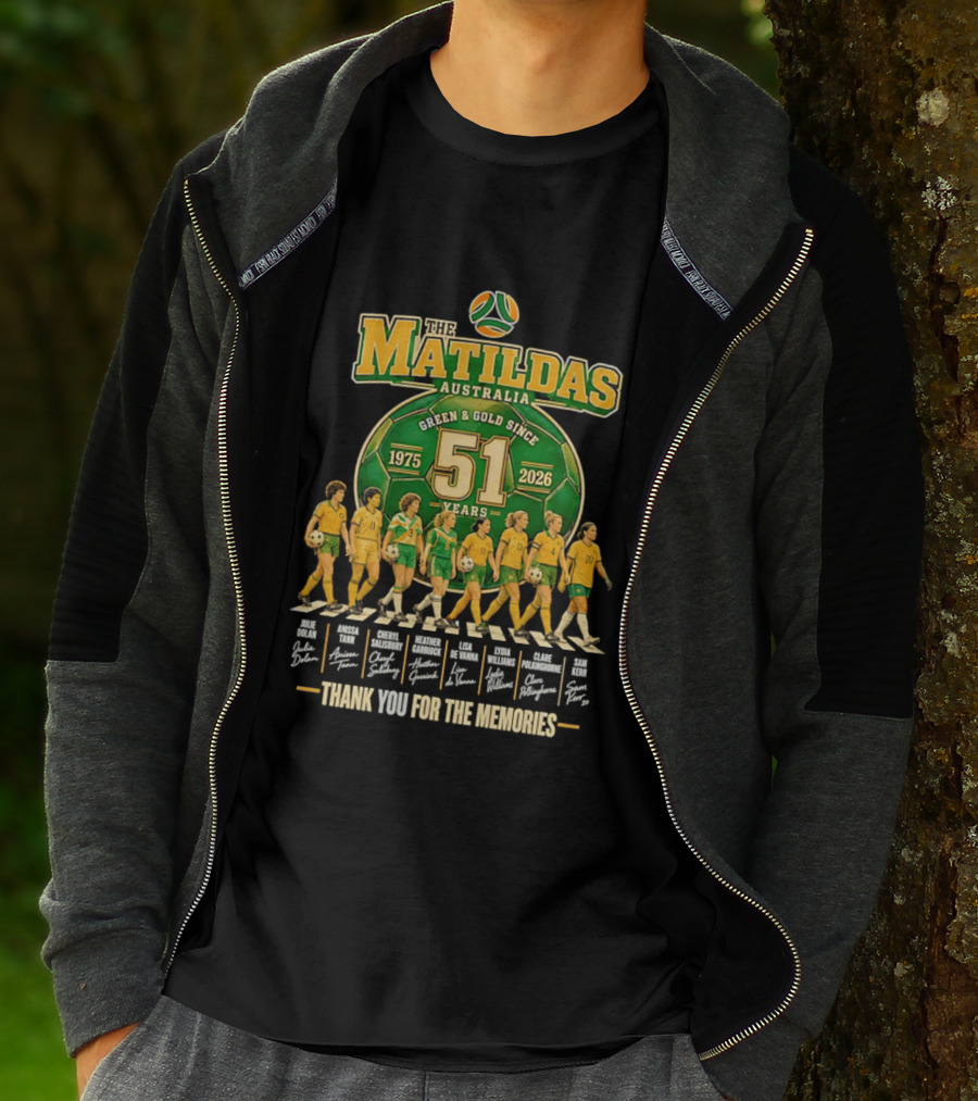 The Matildas Australia Green Gold Since 1975 2026 51 Years Thank You For The Memories T-Shirt
