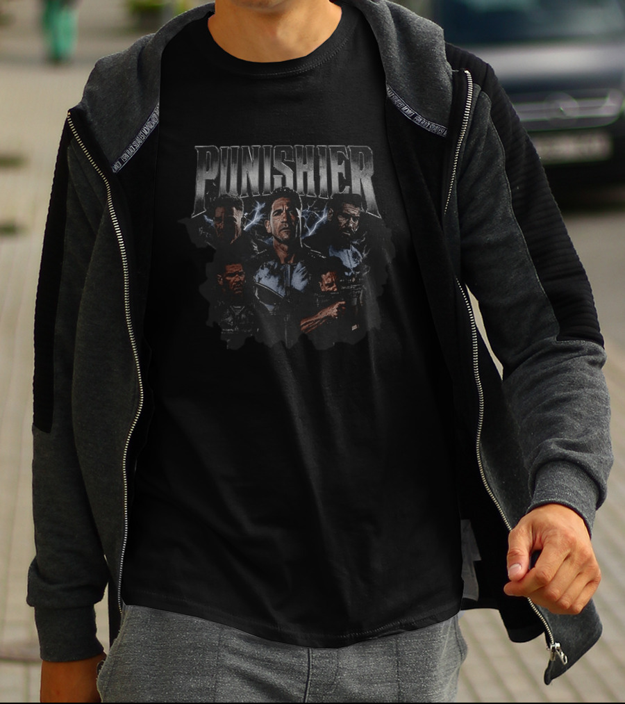 Punisher Bootleg Frank Castle Jon Bernthal Lightning T-Shirt