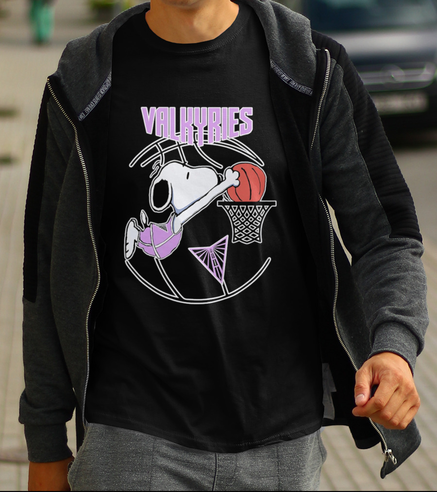 Valkyries Snoopy Basketball Slam Dunk T-Shirt