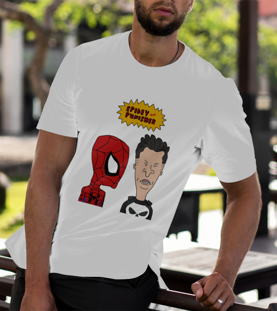 Beavis And Butt Head Spider Man Punisher Parody Marvel Mashup T-Shirt