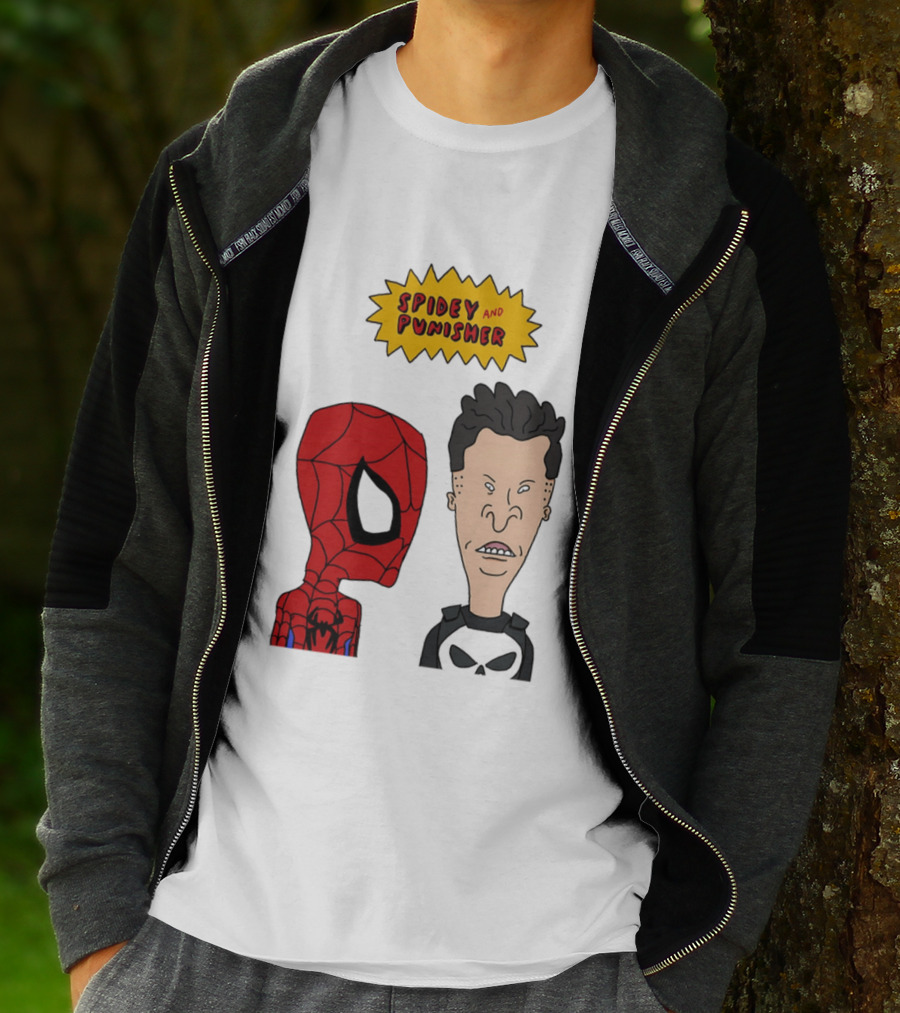 Beavis And Butt Head Spider Man Punisher Parody Marvel Mashup T-Shirt