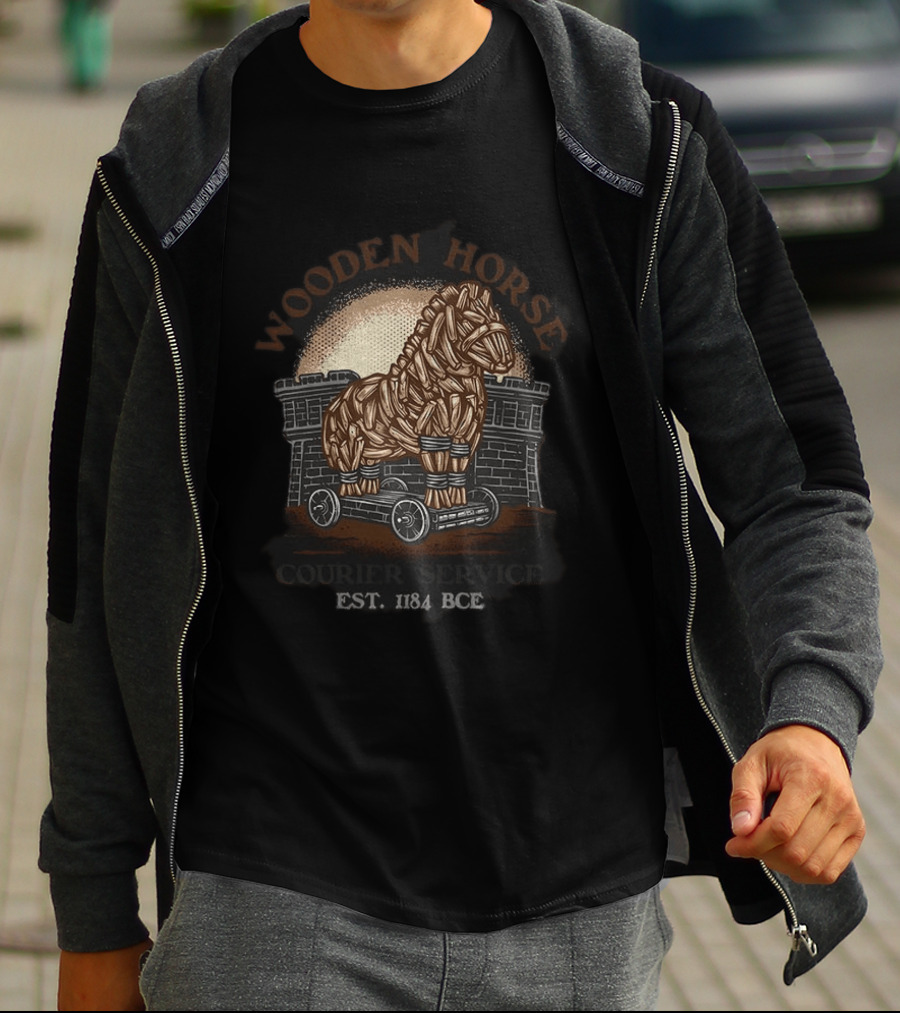 Wooden Horse Courier Service Est. 1184 BCE Trojan Horse T-Shirt