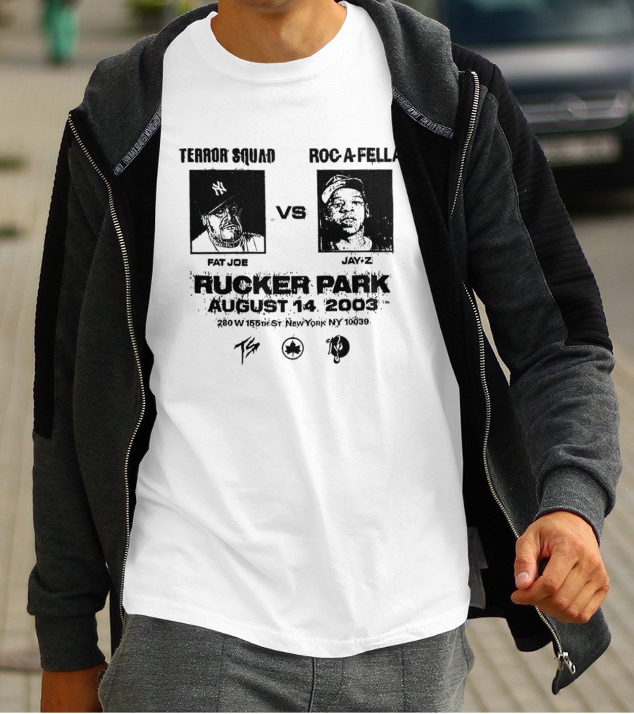 Terror Squad Fat Joe Vs Roc A Fella Jay Z Rucker Park August 30 2003 34th Annual Entertainer's Basketball Classic NYC T-Shirt