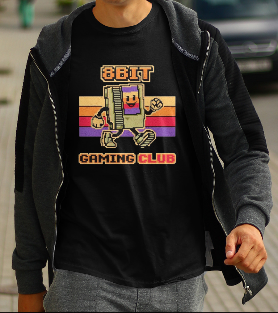 8bit Gaming Club Pixel Cartridge Retro Gamer T-Shirt