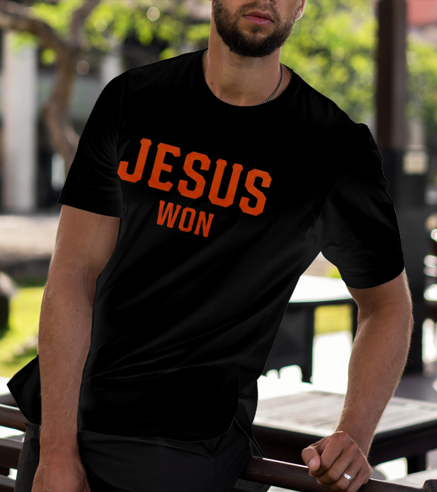 New York Giants 2026 Jesus Won Victory Celebration T-Shirt
