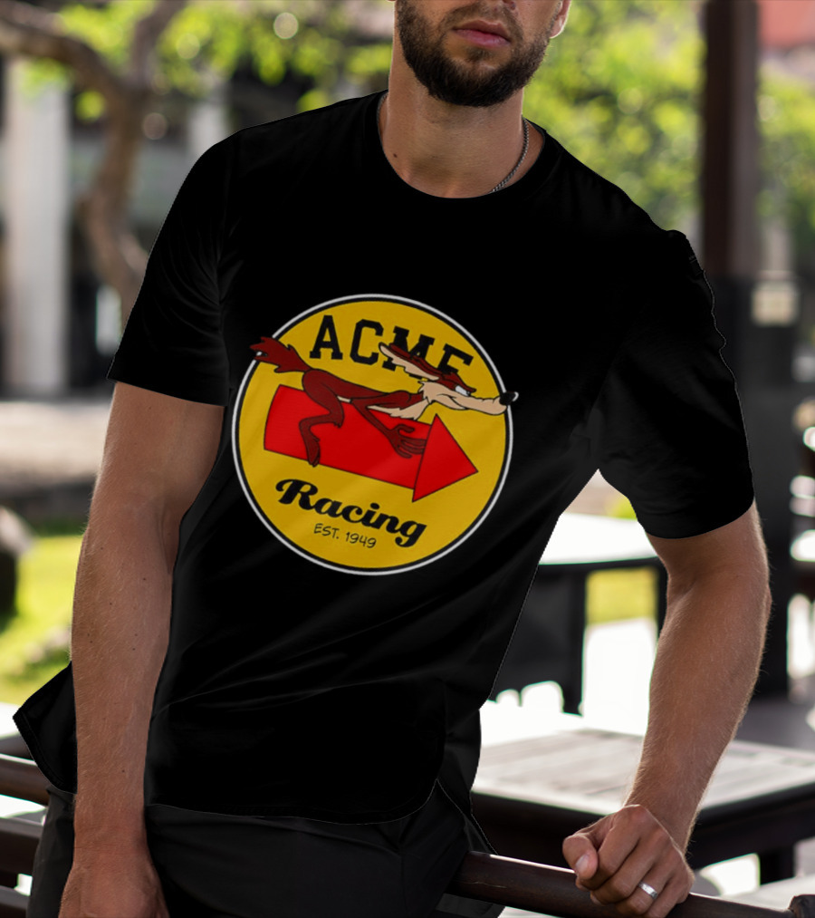 Acme Racing Wile E. Coyote Rocket Est 1949 Retro Cartoon T-Shirt