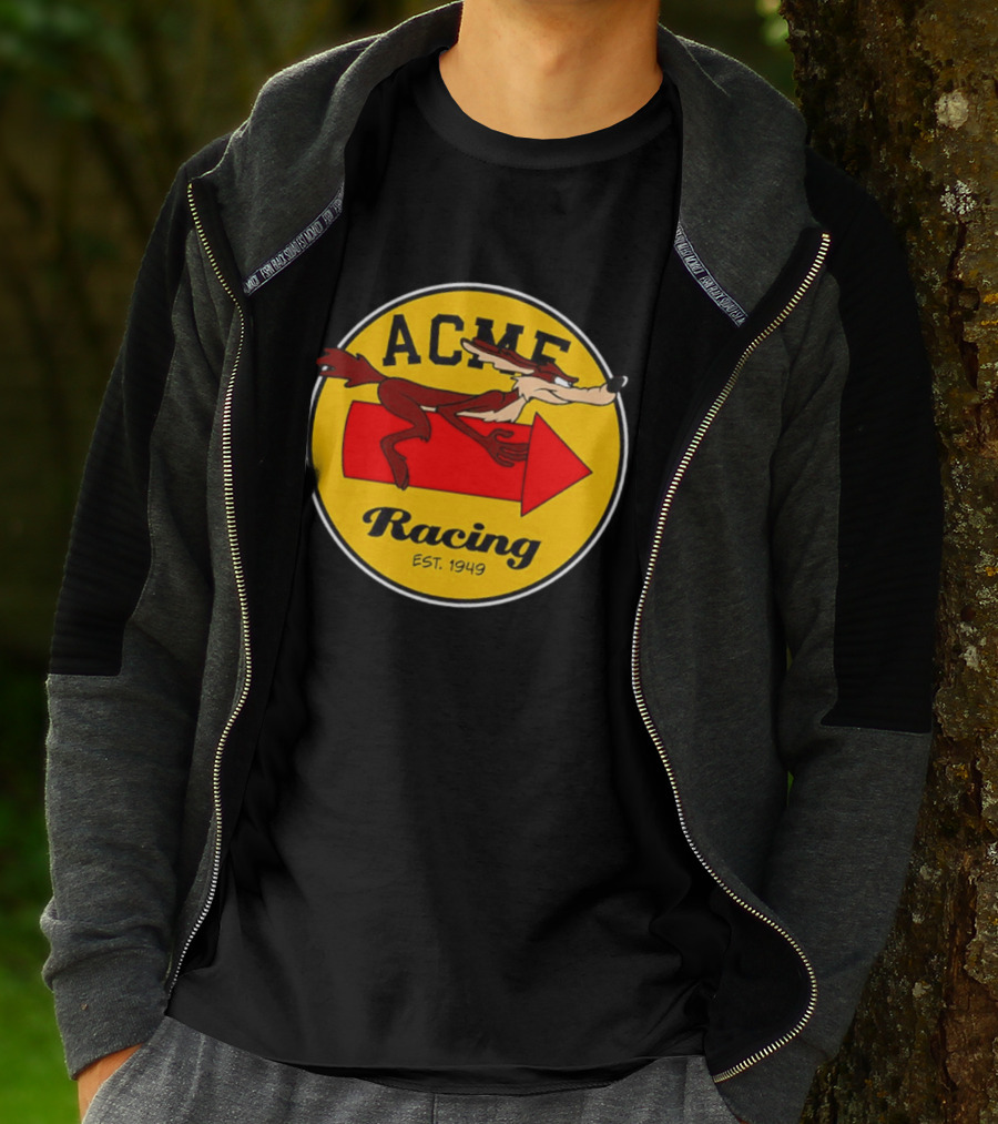 Acme Racing Wile E. Coyote Rocket Est 1949 Retro Cartoon T-Shirt