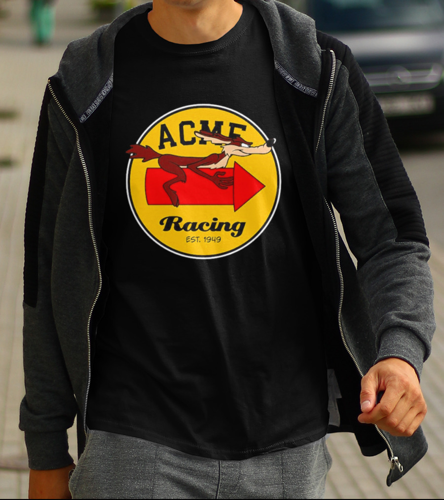 Acme Racing Wile E. Coyote Rocket Est 1949 Retro Cartoon T-Shirt