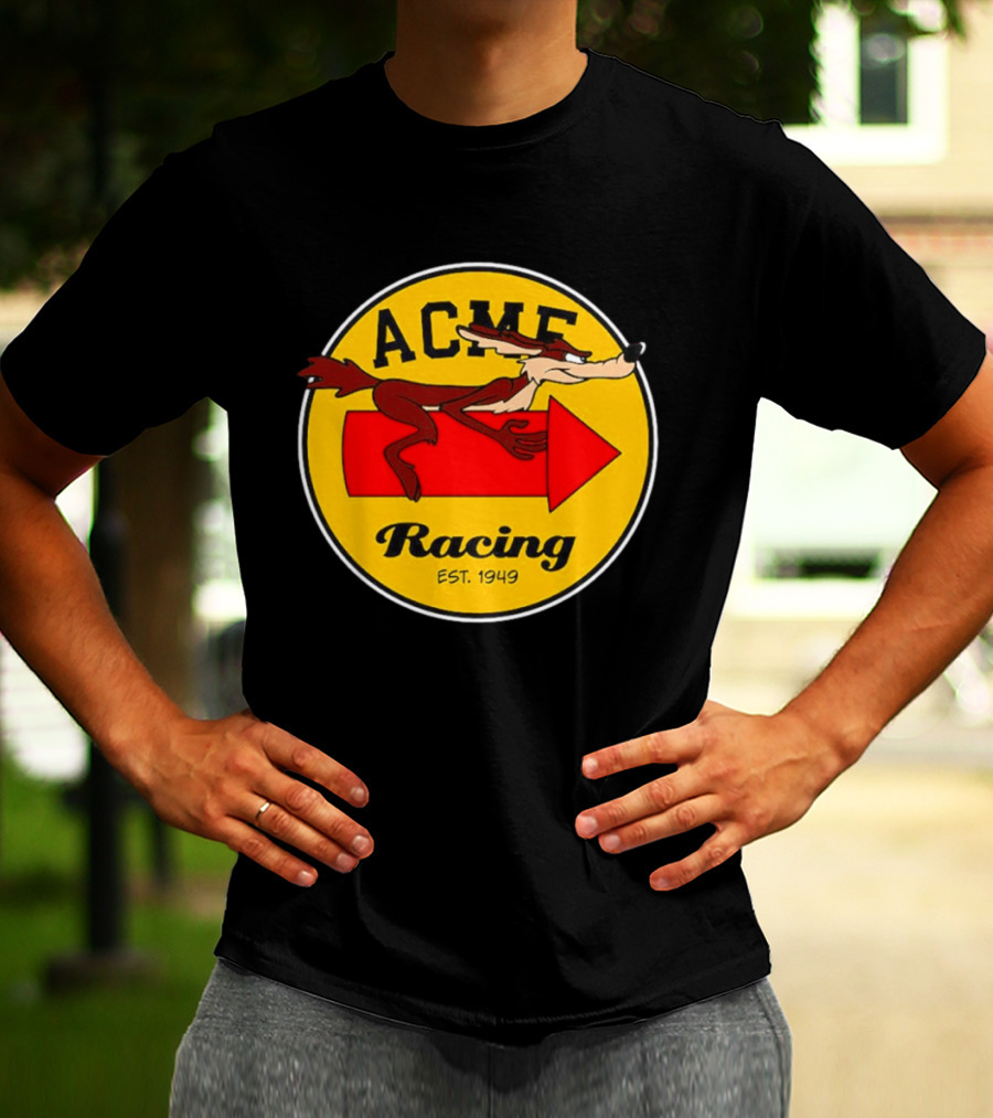 Acme Racing Wile E. Coyote Rocket Est 1949 Retro Cartoon T-Shirt