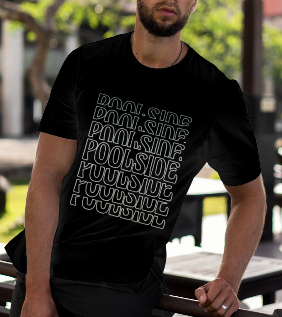 Ambient Inks Poolside Text Pattern Repeated T-Shirt