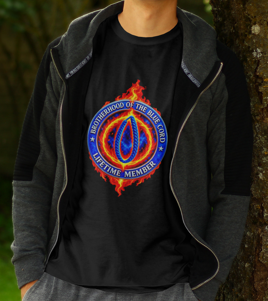 Brotherhood Of The Blue Cord Lifetime Member Fire Ring T-Shirt