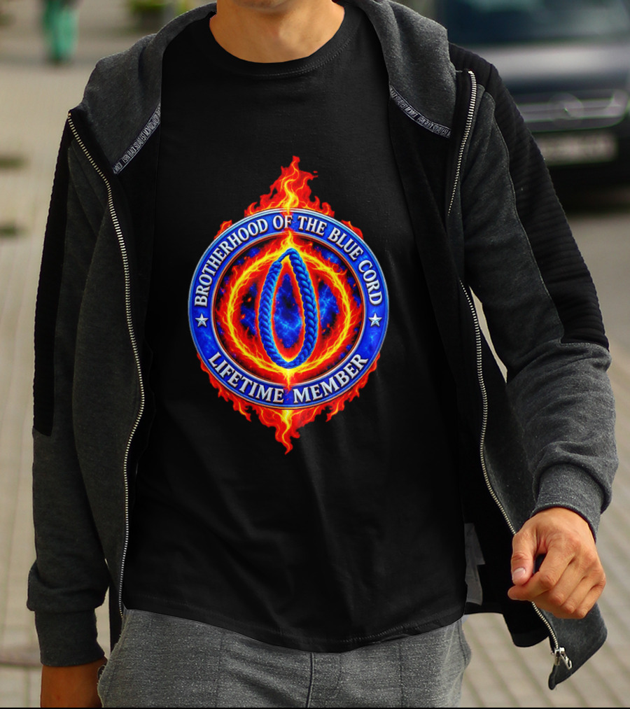 Brotherhood Of The Blue Cord Lifetime Member Fire Ring T-Shirt