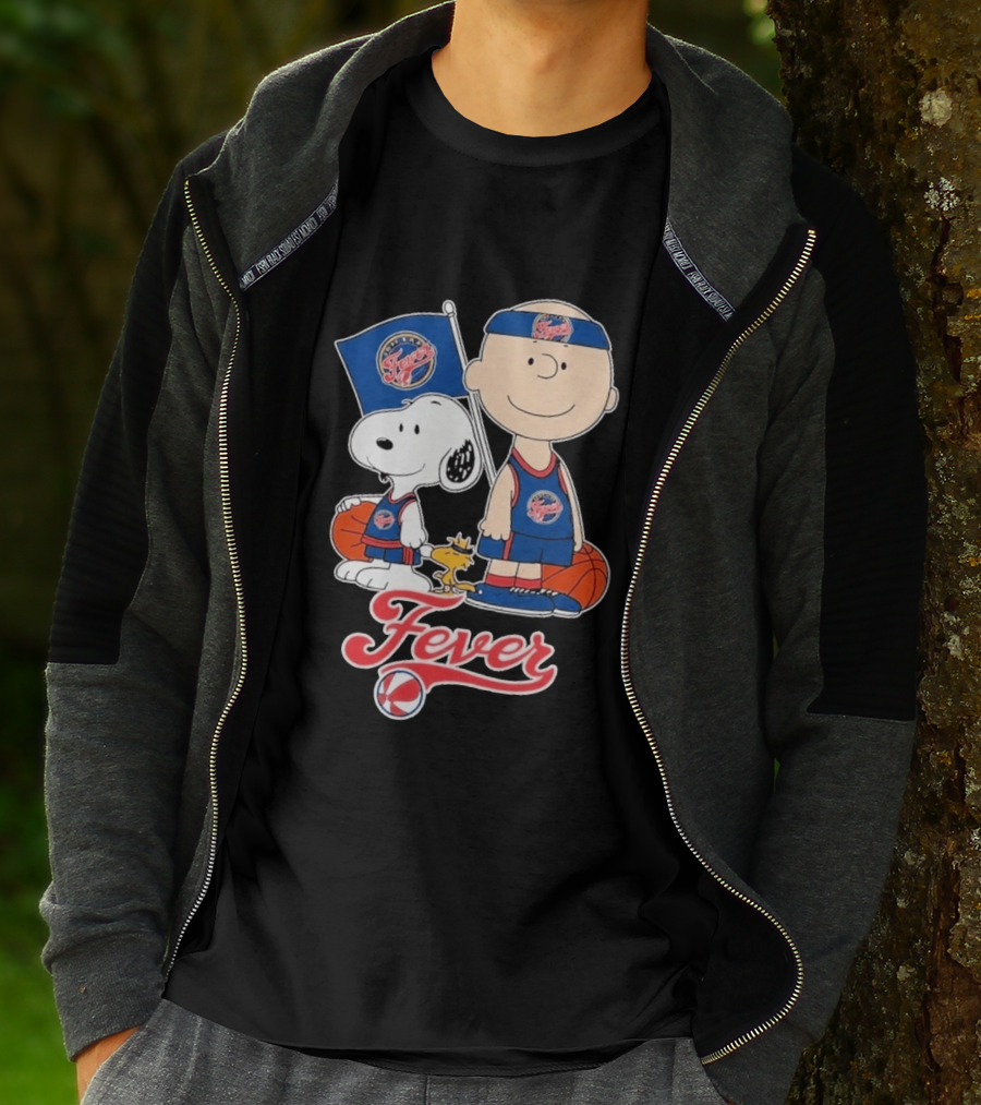 Indiana Fever Charlie Brown Snoopy WNBA Basketball Fever T-Shirt