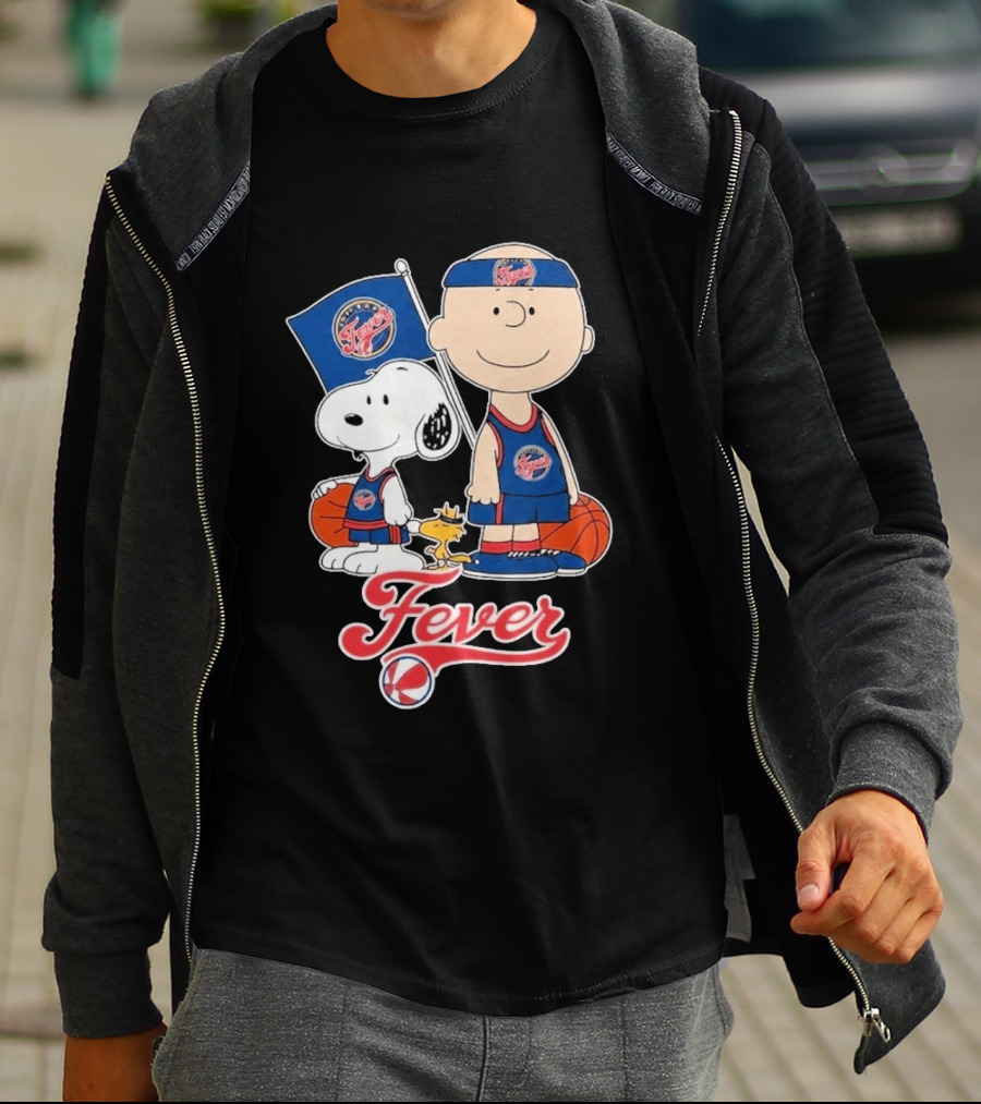 Indiana Fever Charlie Brown Snoopy WNBA Basketball Fever T-Shirt