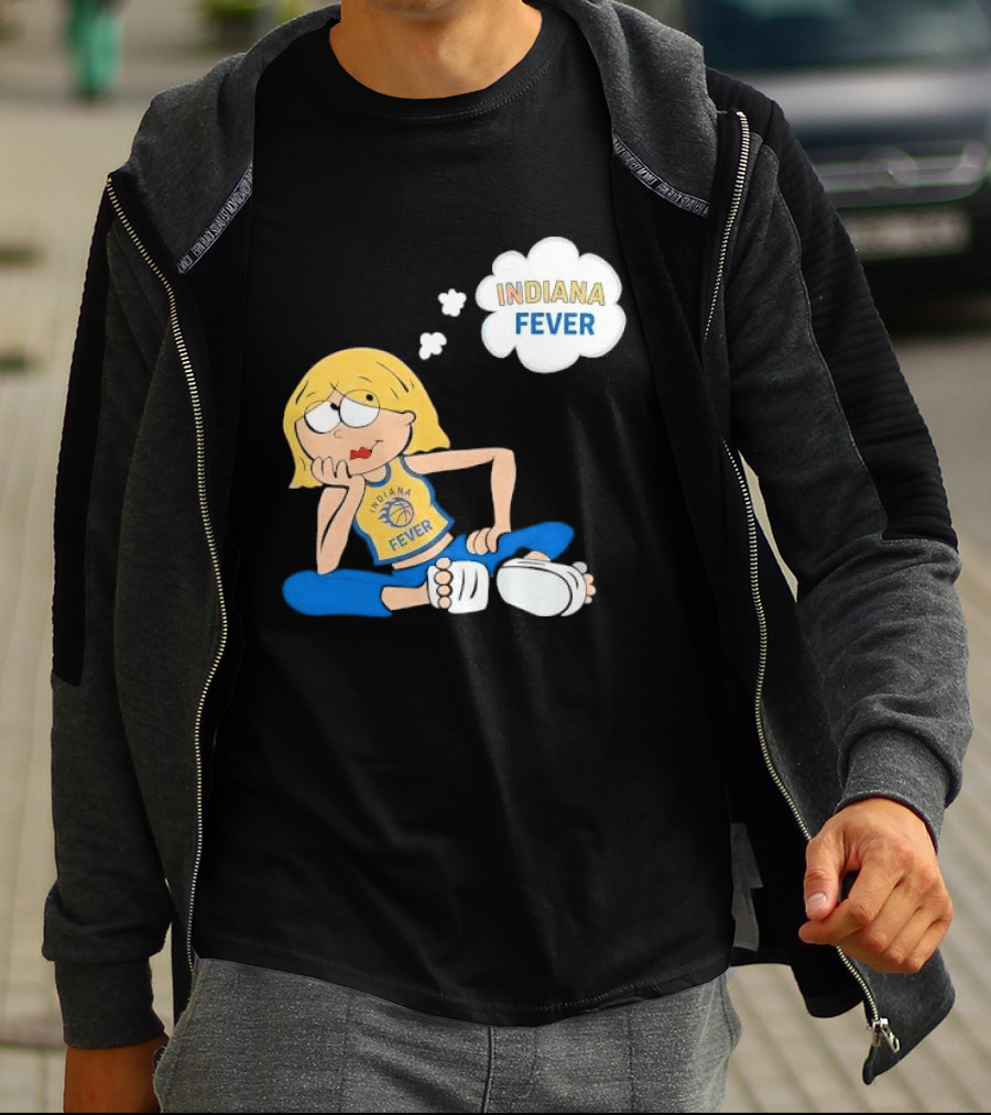 WNBA Indiana Fever Blonde Girl Cartoon Thought Bubble T-Shirt