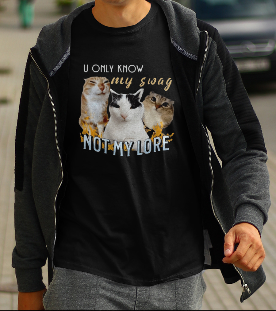 U Only Know My Swag Not My Lore Funny Cat Trio T-Shirt