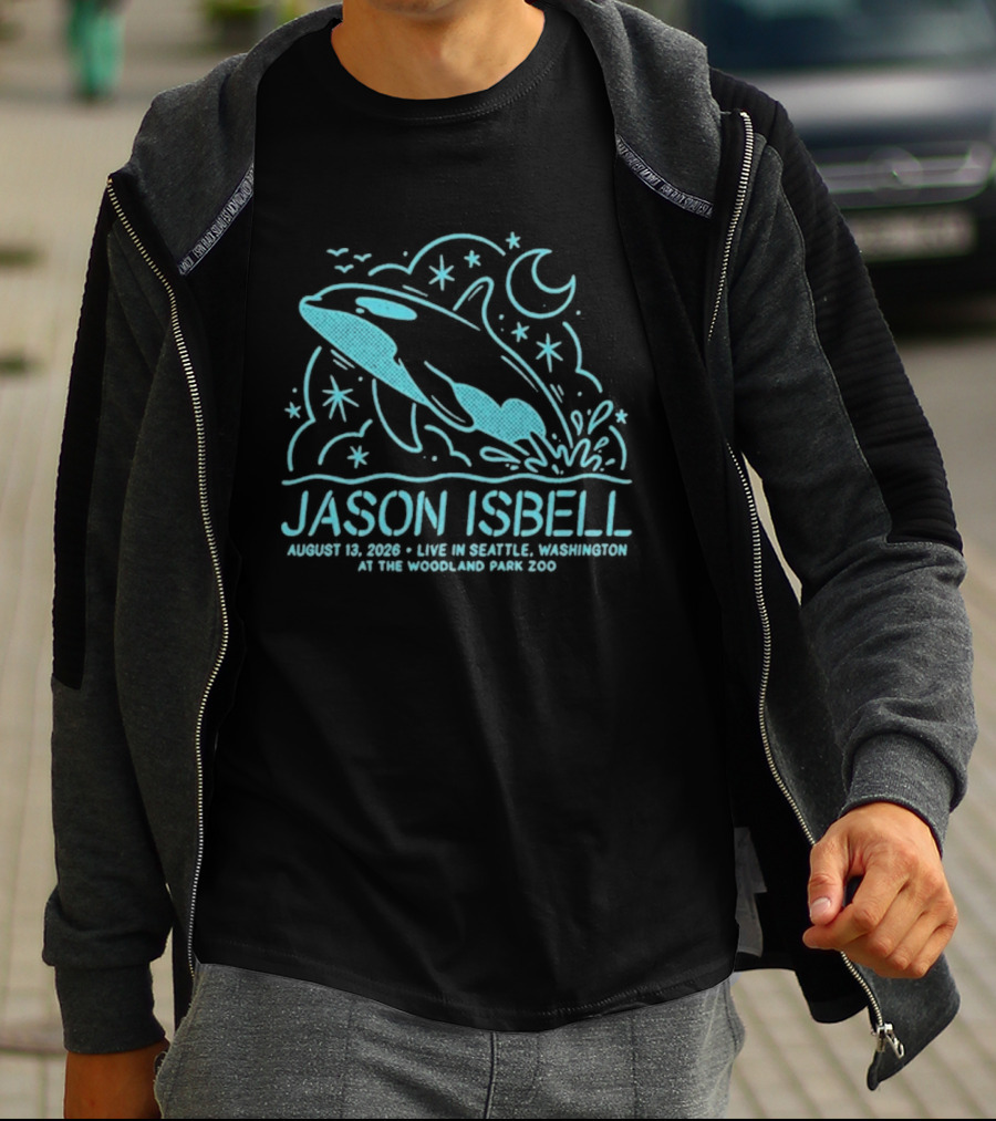 Jason Isbell Aug 13 2026 Seattle Woodland Park Zoo Whale Moon Stars T-Shirt