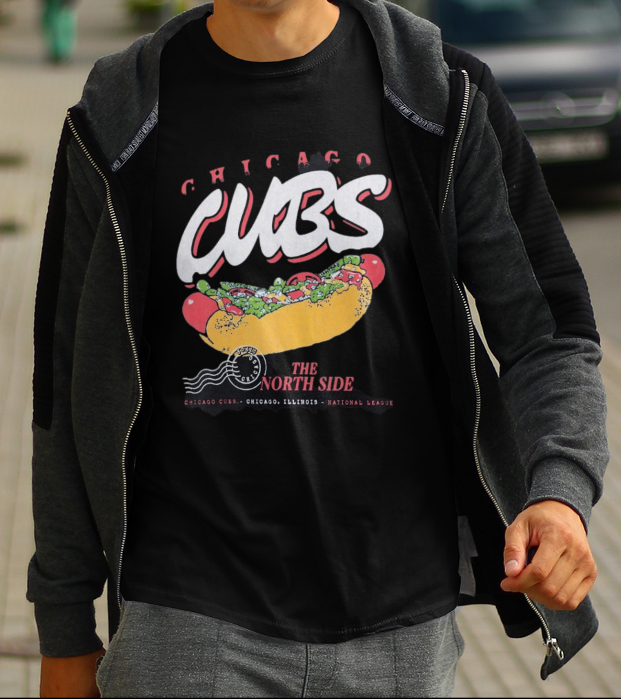 Chicago Cubs The North Side Hot Dog Chicago Illinois National League T-Shirt
