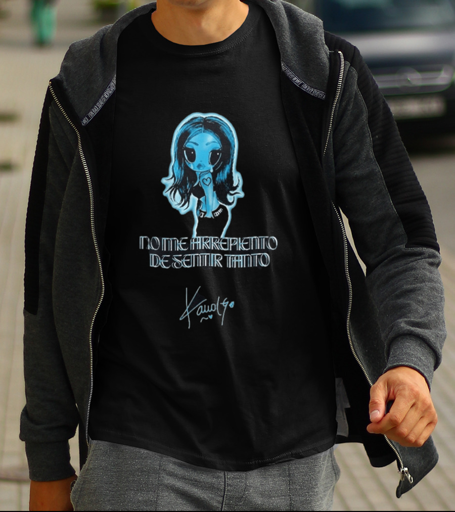 Karol G Electric Blue Glow Y2K No Me Arrepiento De Sentir Tanto T-Shirt