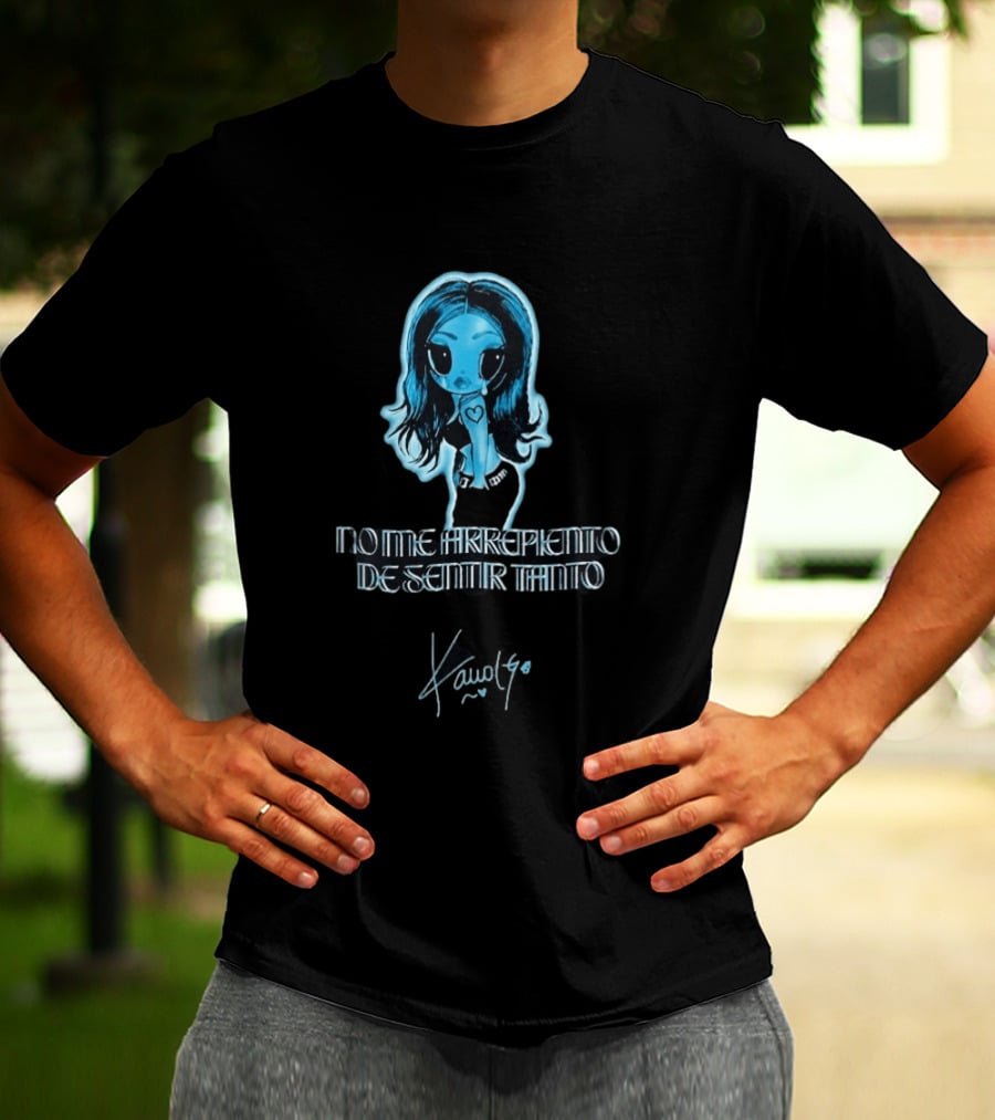 Karol G Electric Blue Glow Y2K No Me Arrepiento De Sentir Tanto T-Shirt