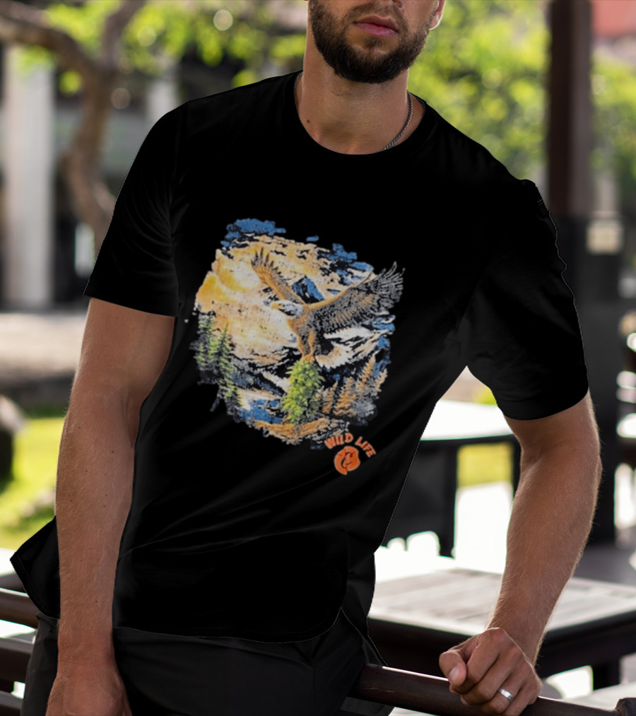 Cookies X Wildlife Soaring Eagle Mountain Scene T-Shirt