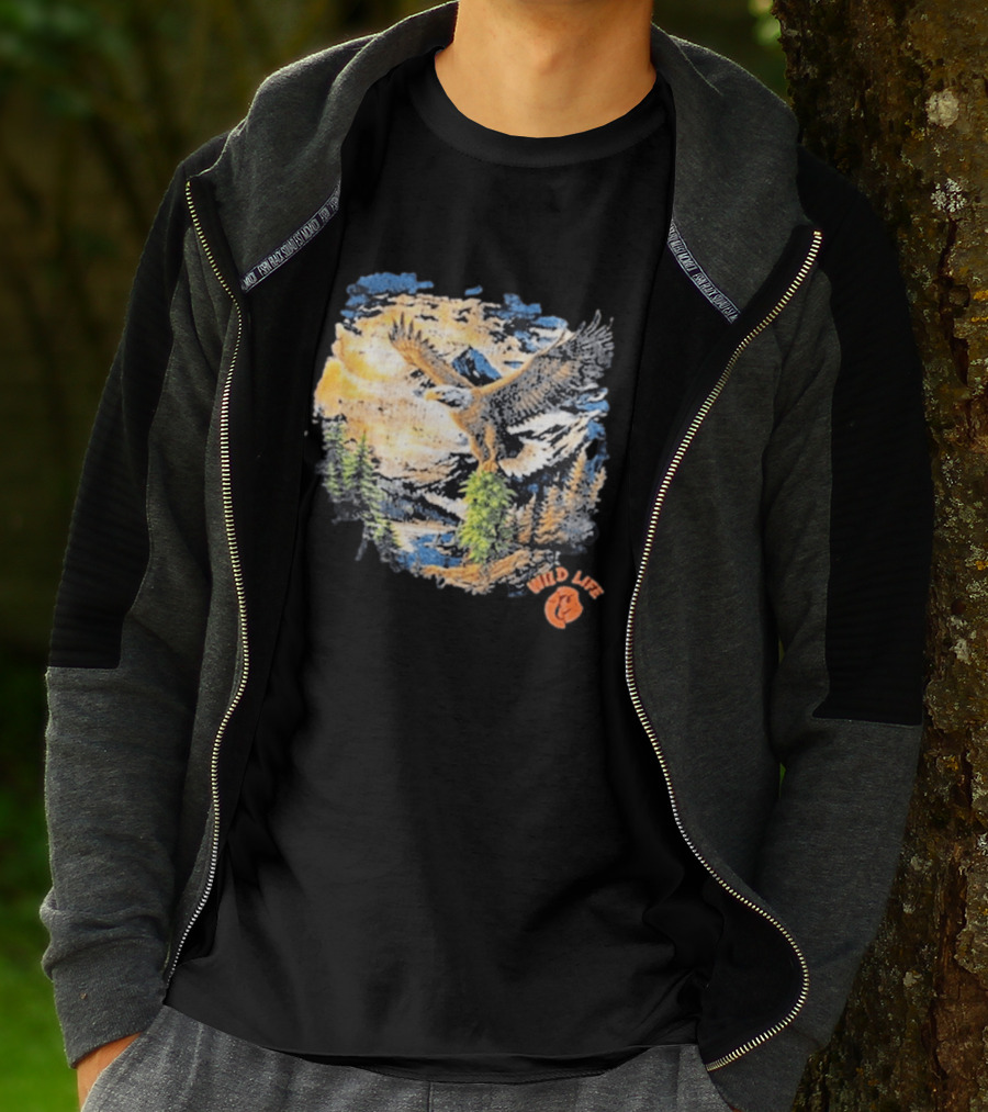 Cookies X Wildlife Soaring Eagle Mountain Scene T-Shirt