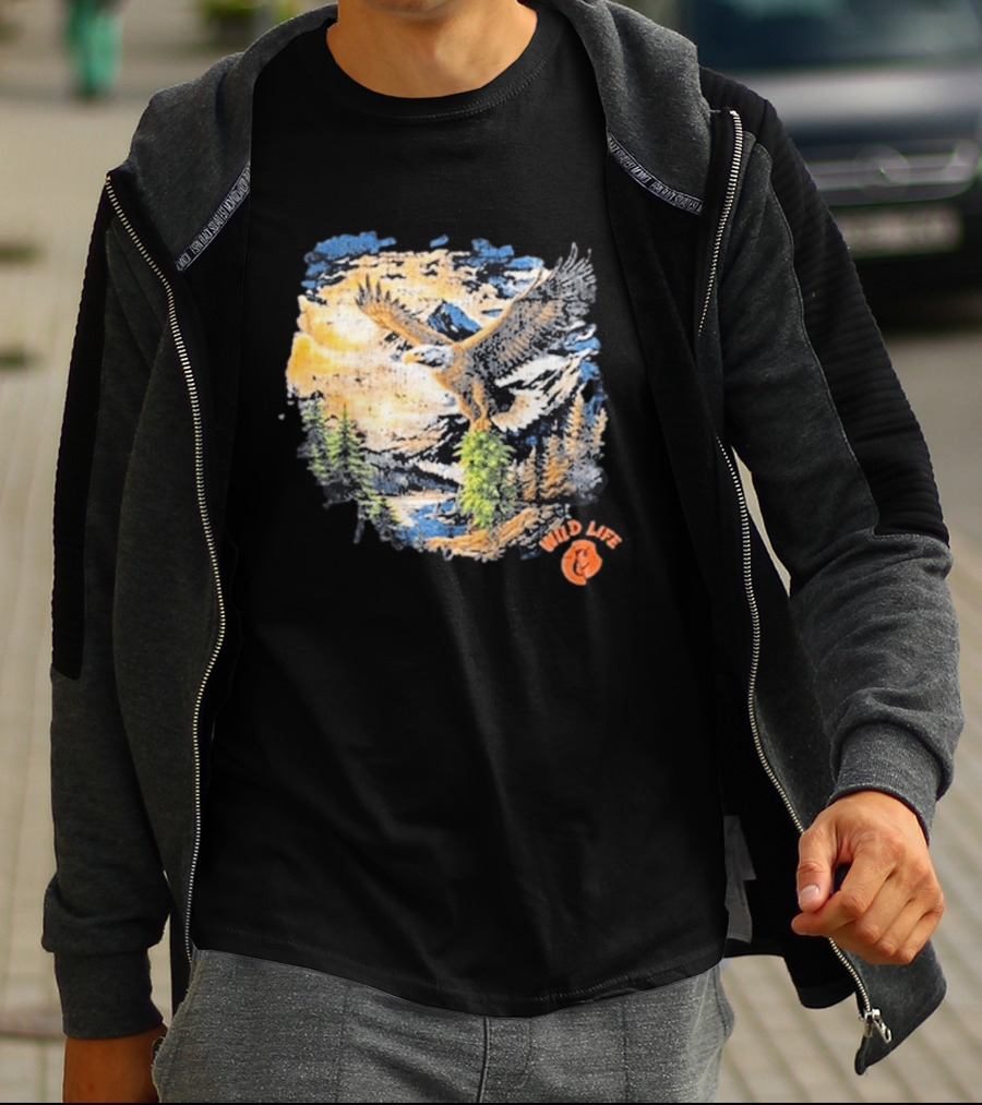 Cookies X Wildlife Soaring Eagle Mountain Scene T-Shirt