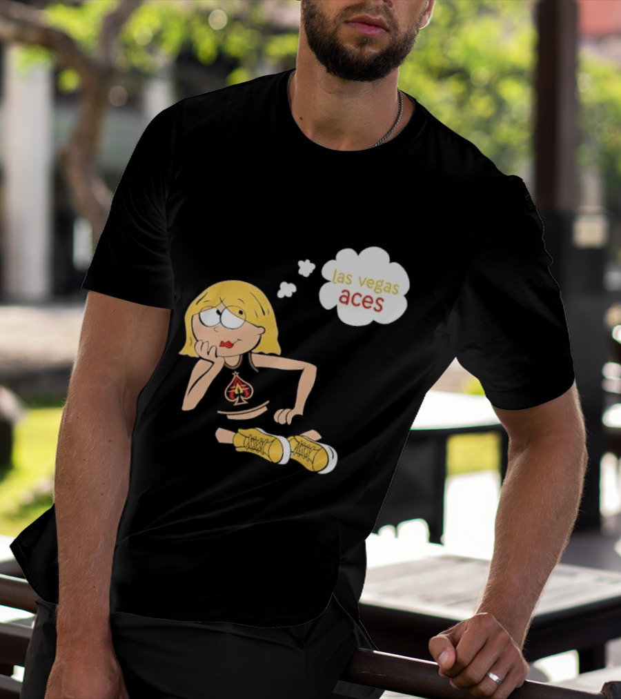 Las Vegas Aces WNBA Blonde Cartoon Girl Thought Bubble T-Shirt