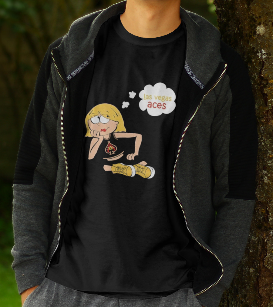 Las Vegas Aces WNBA Blonde Cartoon Girl Thought Bubble T-Shirt
