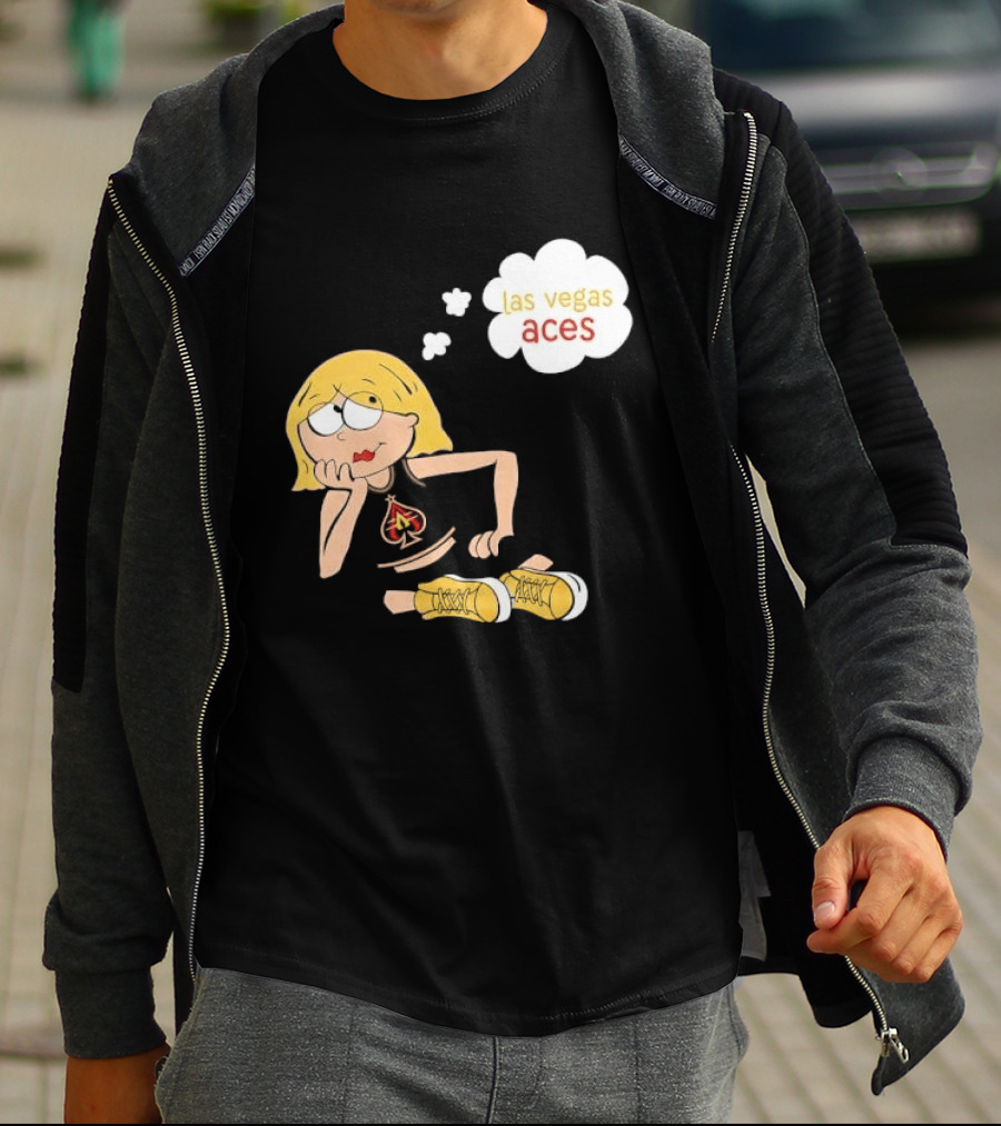 Las Vegas Aces WNBA Blonde Cartoon Girl Thought Bubble T-Shirt