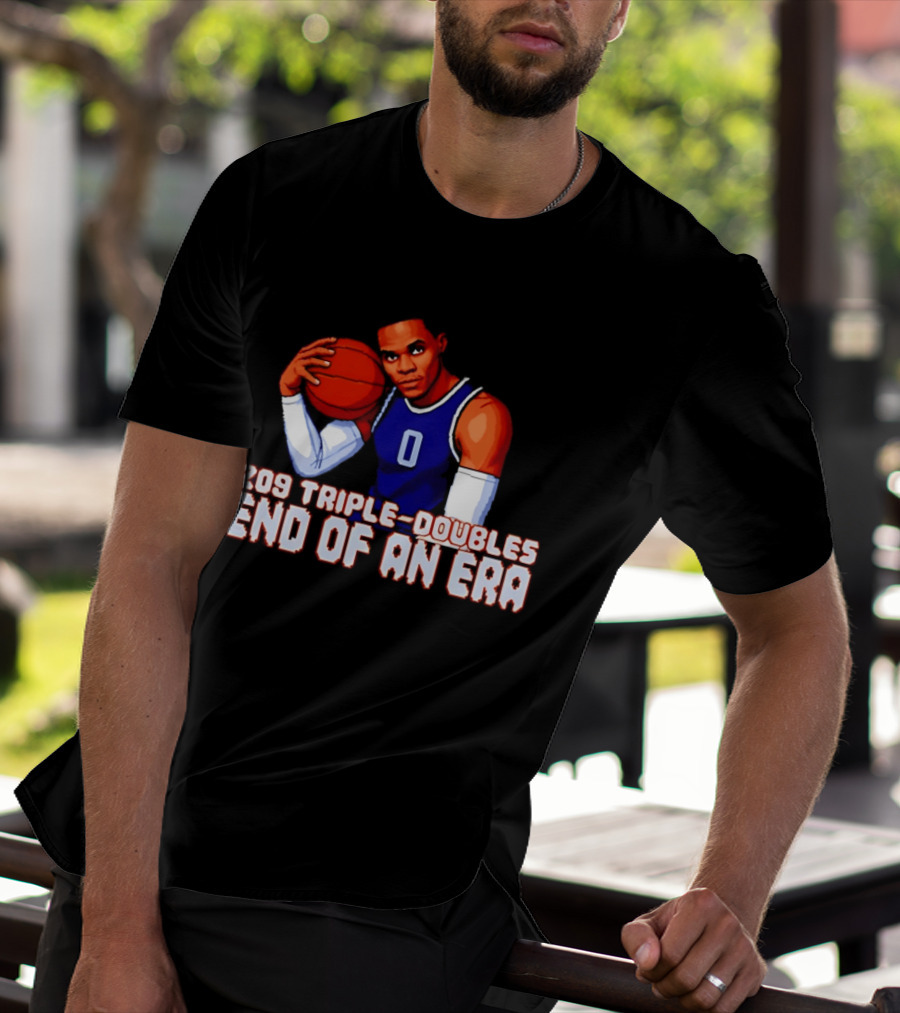 Russell Westbrook 209 Triple Doubles End Of An Era Basketball Legend Pixel T-Shirt