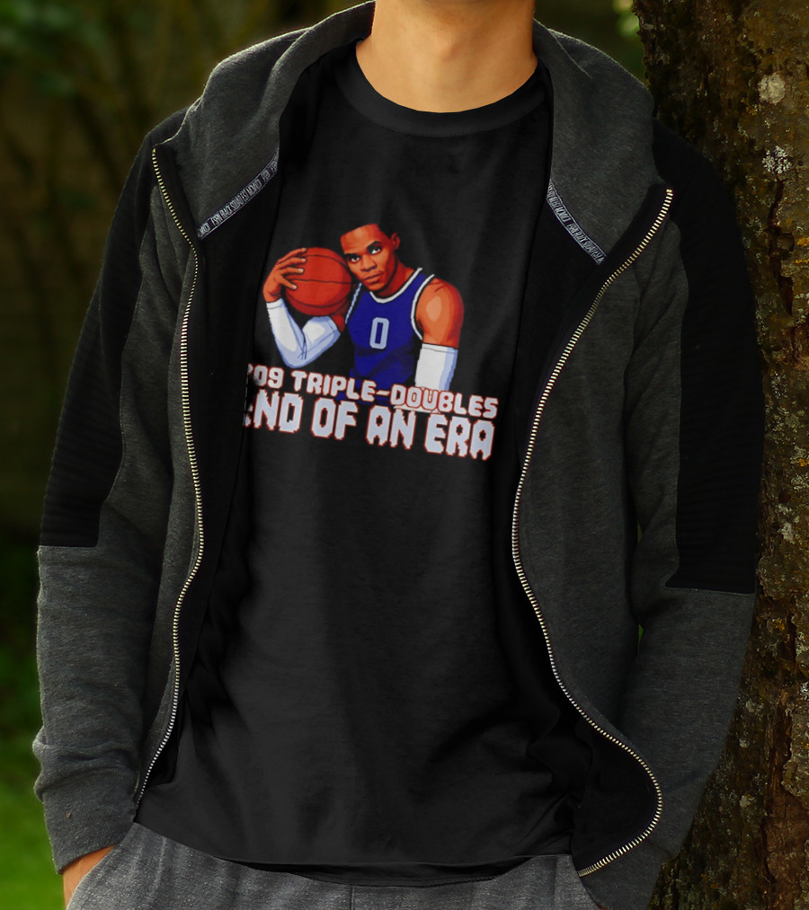 Russell Westbrook 209 Triple Doubles End Of An Era Basketball Legend Pixel T-Shirt