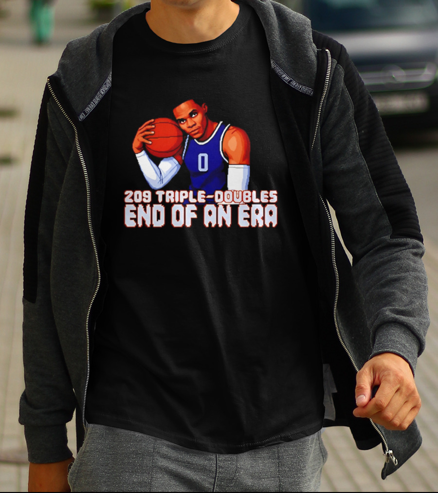 Russell Westbrook 209 Triple Doubles End Of An Era Basketball Legend Pixel T-Shirt