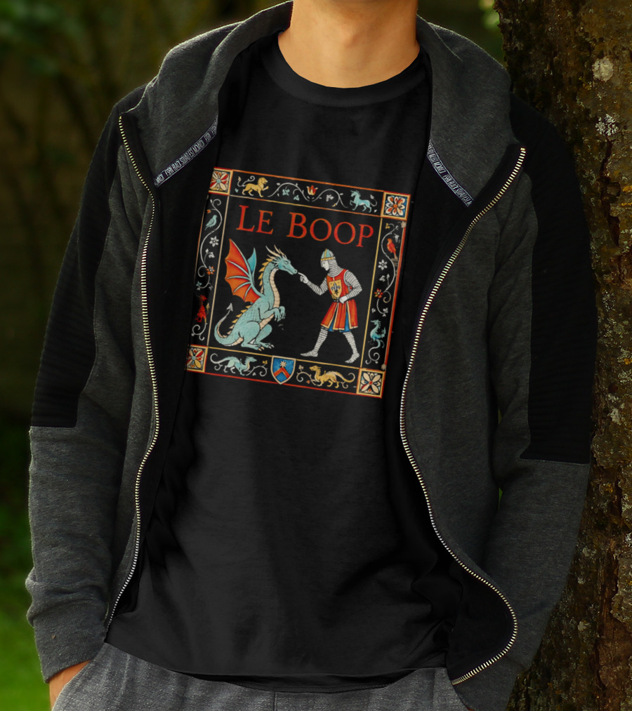 Le Boop Medieval Knight And Dragon Encounter T-Shirt