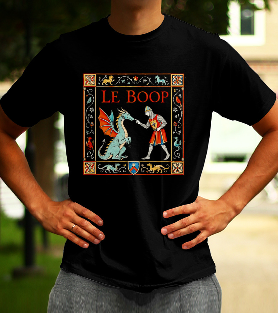 Le Boop Medieval Knight And Dragon Encounter T-Shirt