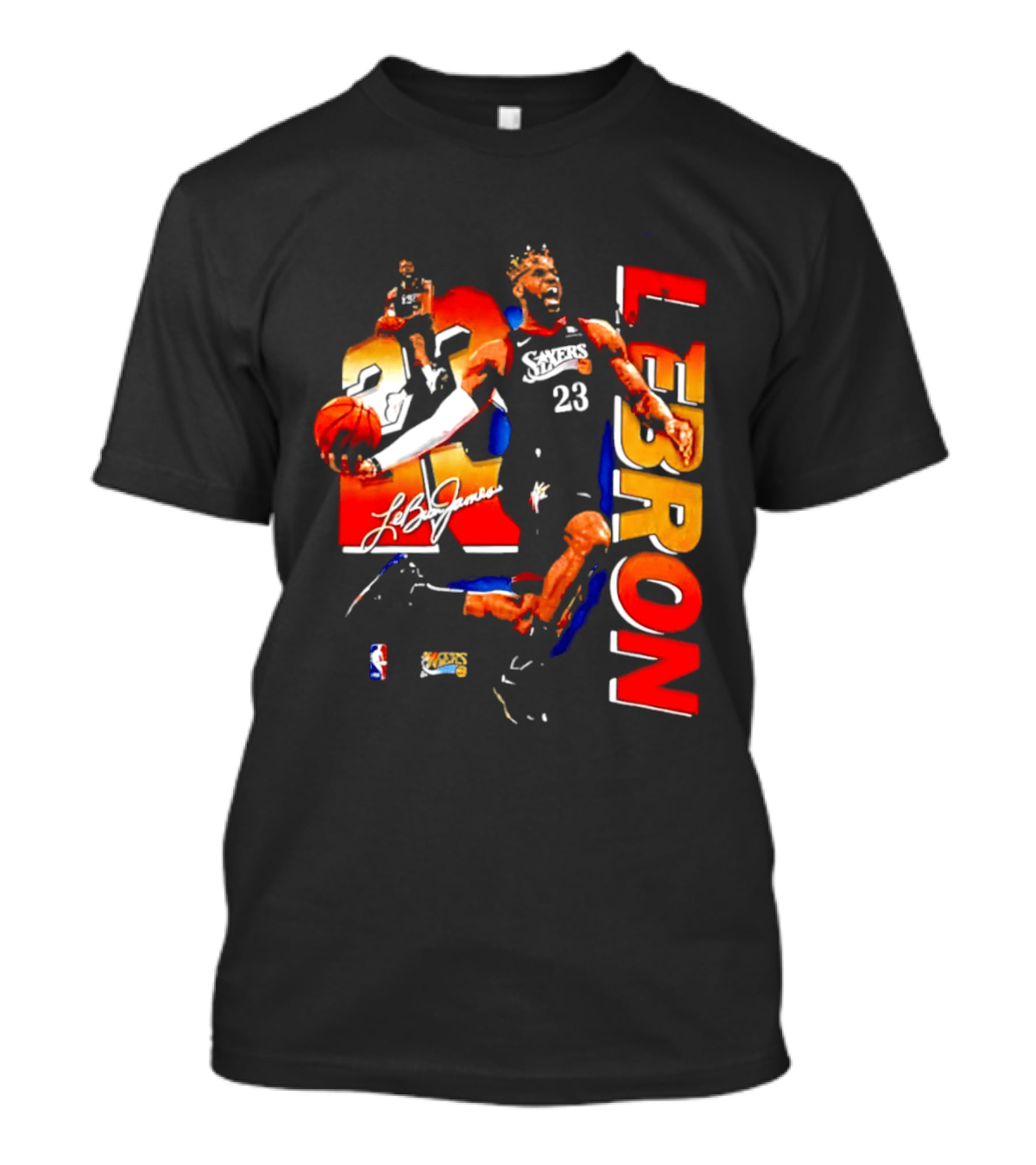 LeBron James 23 Sixers NBA Bootleg Philadelphia 76ers T-Shirt