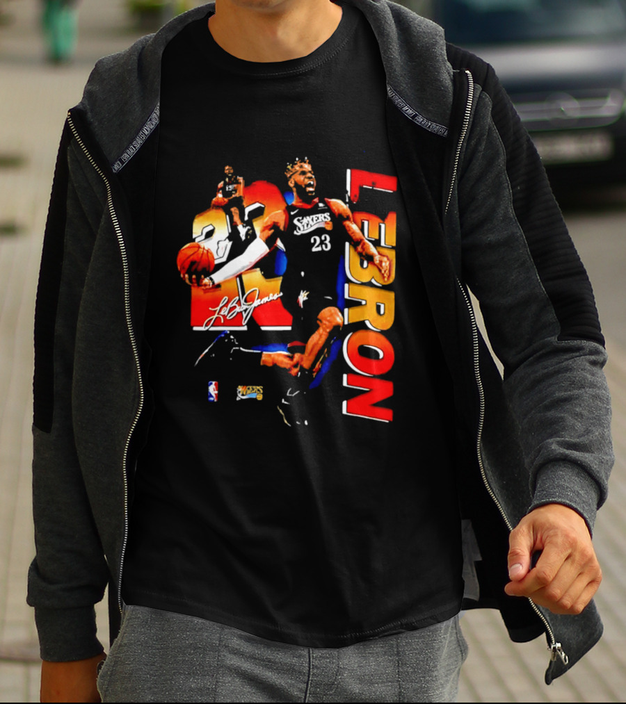 LeBron James 23 Sixers NBA Bootleg Philadelphia 76ers T-Shirt