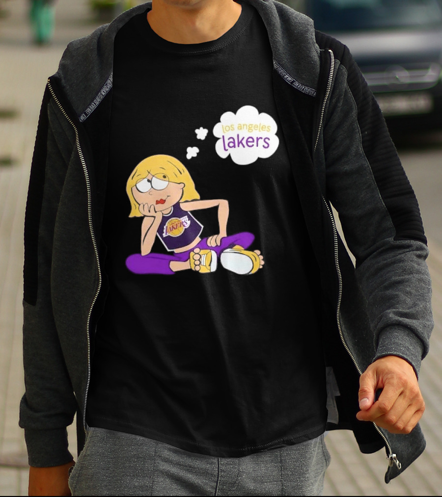 Los Angeles Lakers Cartoon Girl Daydreaming Thought Bubble T-Shirt
