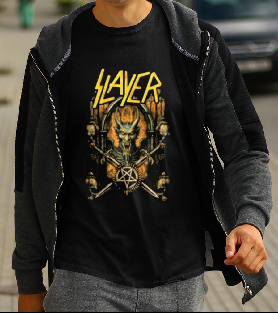 Slayer 2026 Festival Event Sick New World Gothic Skull Demon Pentagram T-Shirt